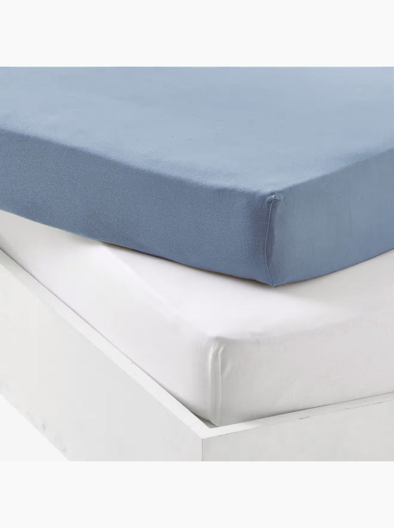 Lot alèse imperméable et drap-housse bébé en coton Bleu pétrole - Kiabi
