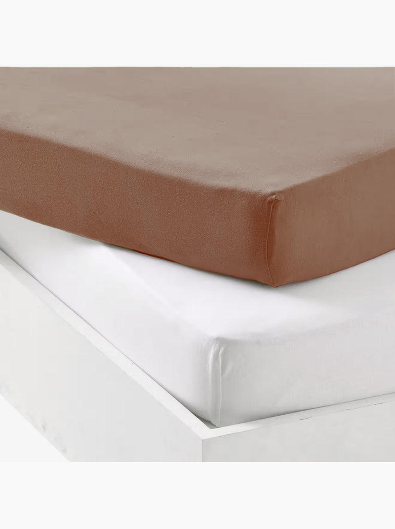 Lot alèse imperméable et drap-housse bébé en coton Marron tabac - Kiabi