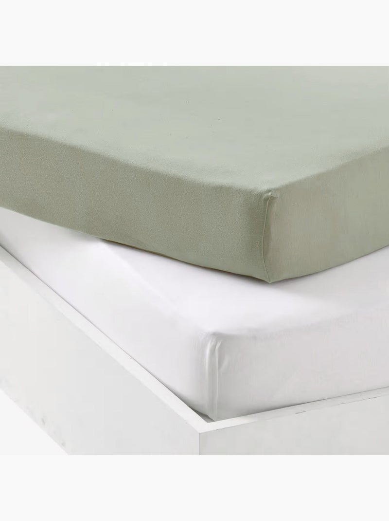 Lot alèse imperméable et drap-housse bébé en coton Vert clair - Kiabi