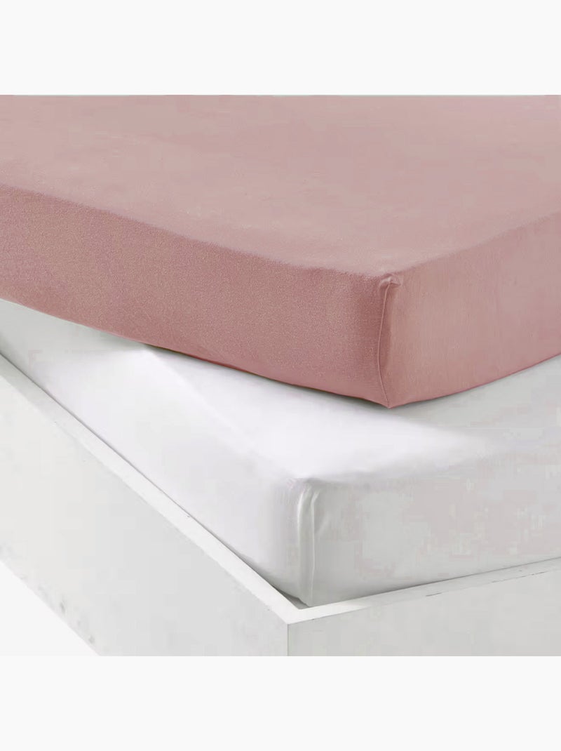 Lot alèse imperméable et drap-housse bébé en coton Vieux rose - Kiabi