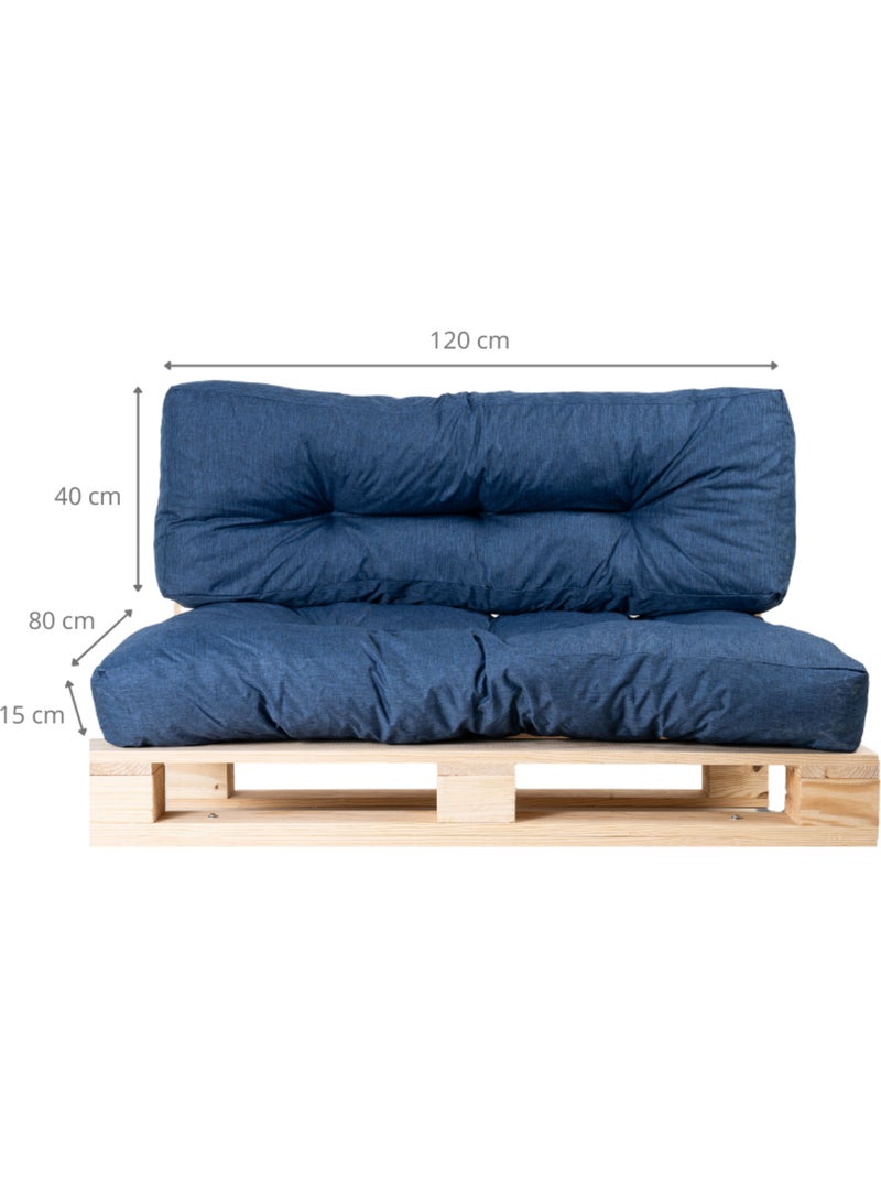 Lot Assise/Dossier Coussin Palette - Bananair Bleu - Kiabi