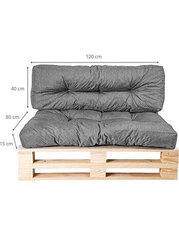 Lot Assise/Dossier Coussin Palette - Bananair