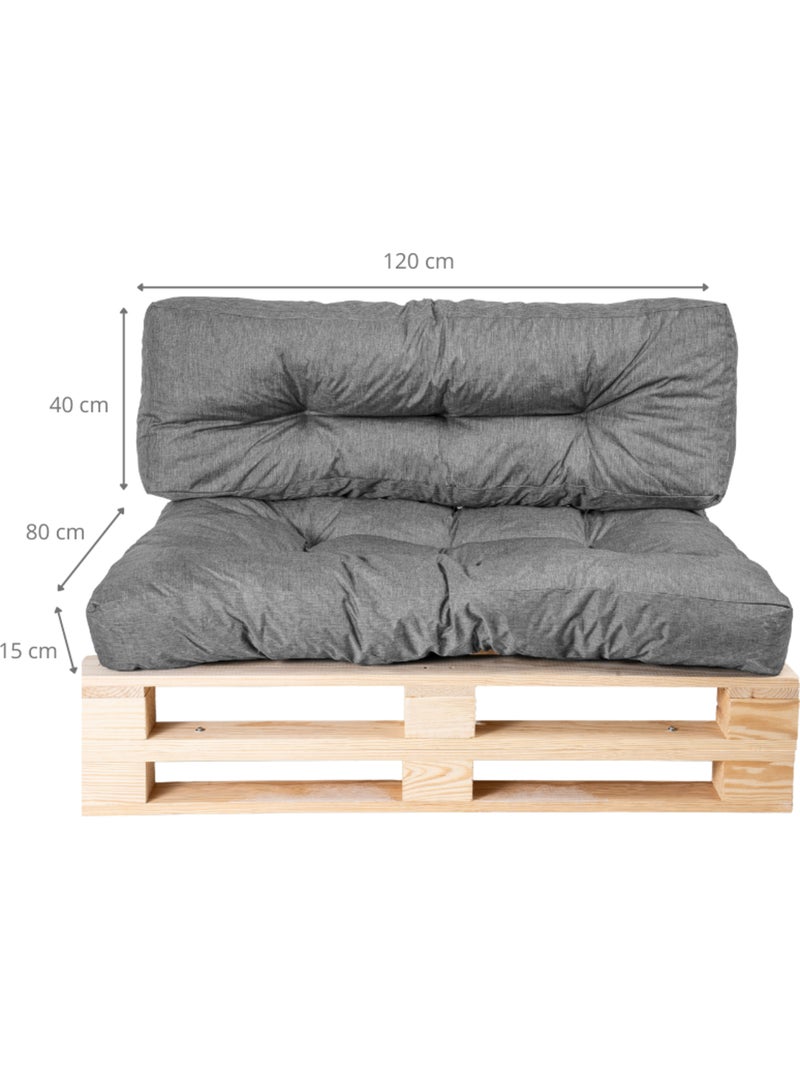 Lot Assise/Dossier Coussin Palette - Bananair Gris - Kiabi