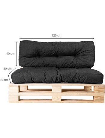 Lot Assise/Dossier Coussin Palette - Bananair