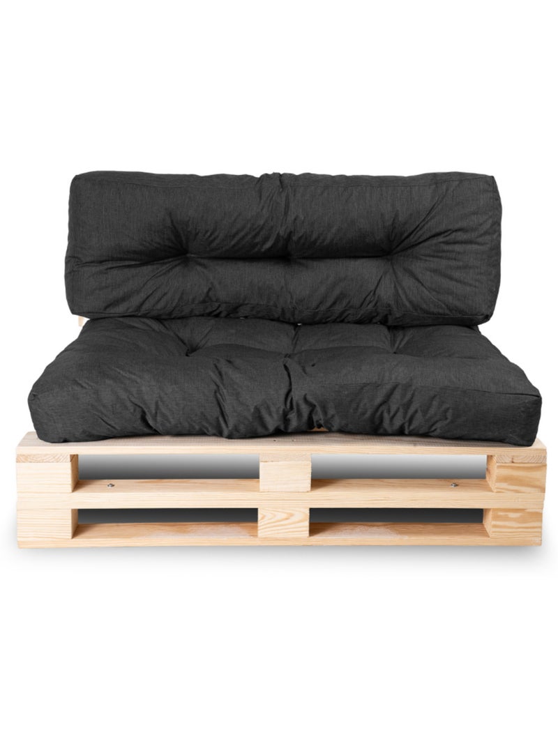 Lot Assise/Dossier Coussin Palette - Bananair Noir - Kiabi