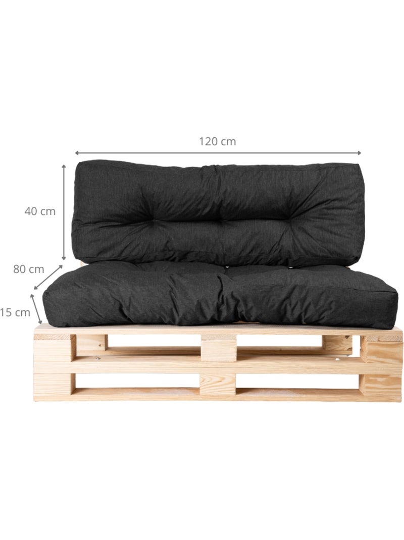 Lot Assise/Dossier Coussin Palette - Bananair Noir - Kiabi
