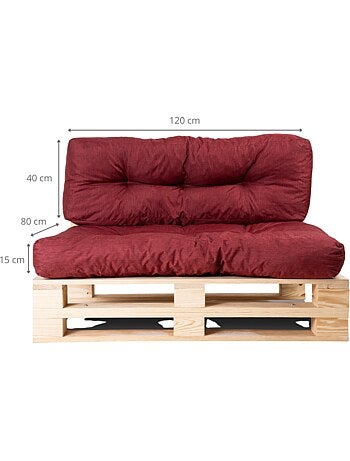 Lot Assise/Dossier Coussin Palette - Bananair