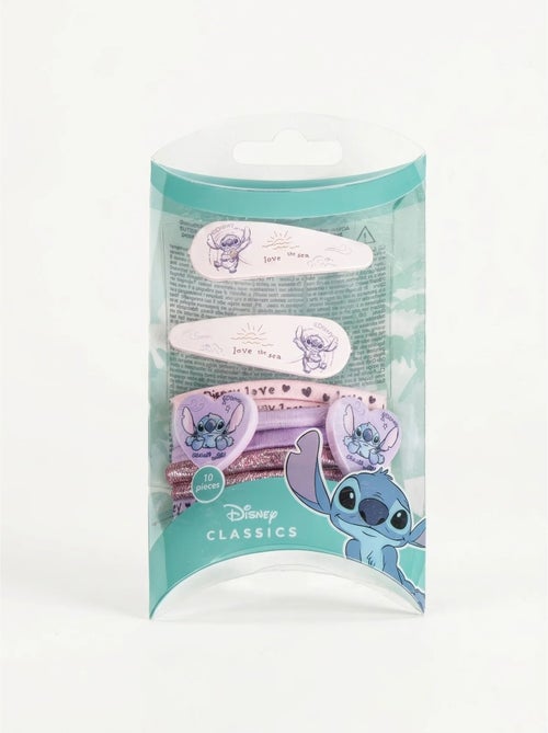Lot barrette et chouchous 10 pièces stitch disney - Kiabi