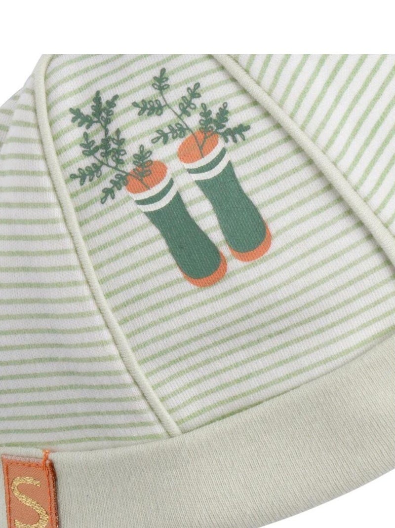 Lot bonnet et moufles bébé en coton - SAUTHON Vert - Kiabi
