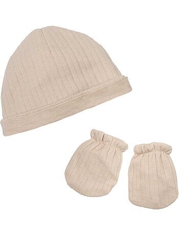 Lot bonnet et moufles naissance
