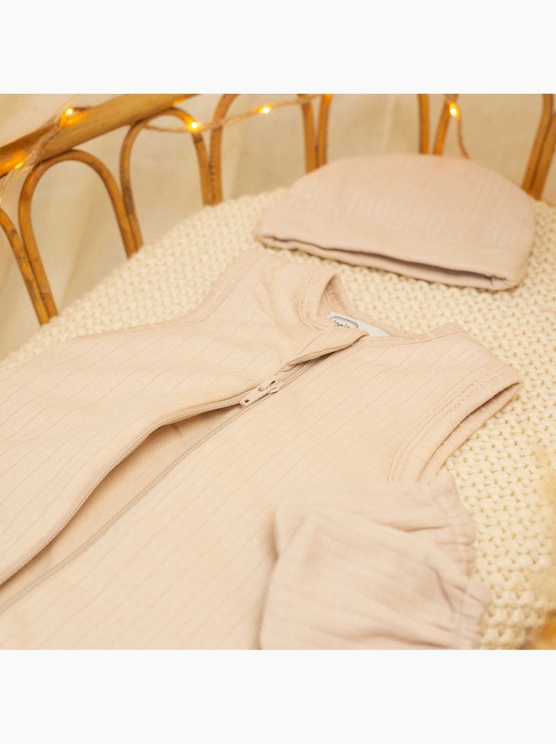Lot bonnet et moufles naissance Beige - Kiabi