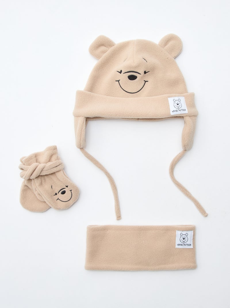Lot bonnet + gant + snood 'Winnie et Marie' 'Disney' Beige - Kiabi