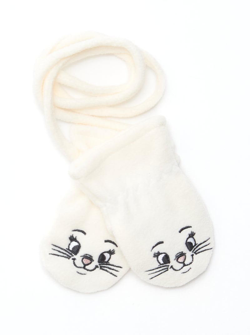 Lot bonnet + gant + snood 'Winnie et Marie' 'Disney' Blanc - Kiabi