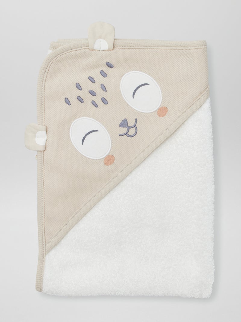 Lot cape de bain + gant - 2 pièces BEIGE - Kiabi
