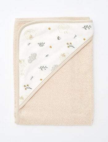 Lot cape de bain + gant de toilette 'Petit Béguin'