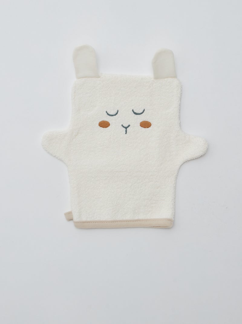 Lot cape de bain + gant de toilette 'Petit Béguin' Beige - Kiabi