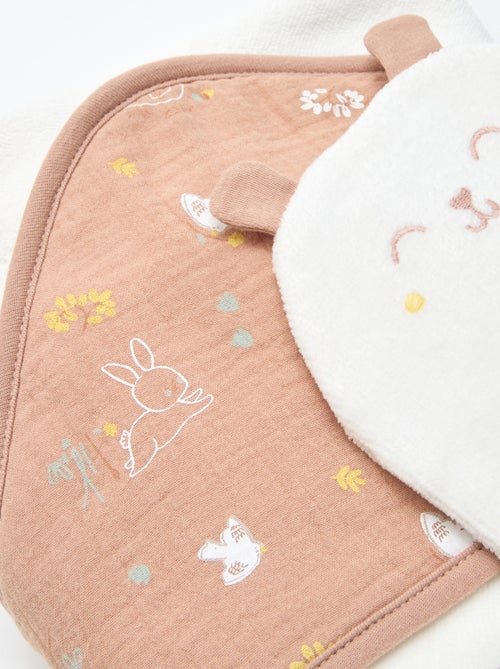Lot cape de bain + gant 'Petit Béguin' - Kiabi