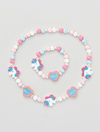 Lot collier + bracelet 'Licorne' - Kiabi