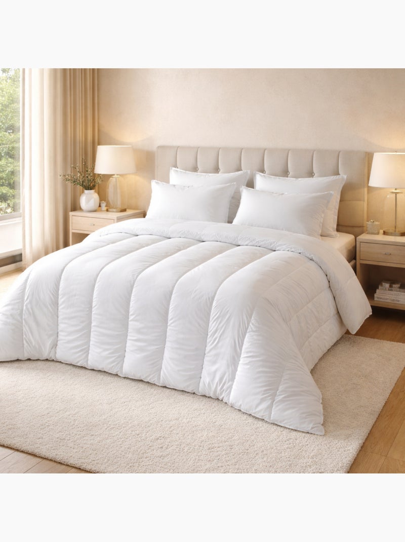 Lot couette chaude premium anti-acariens + 2 oreillers respirants Blanc - Kiabi