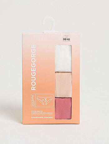 Lot culotte x3 coton bio Geraldine - RougeGorge Lingerie