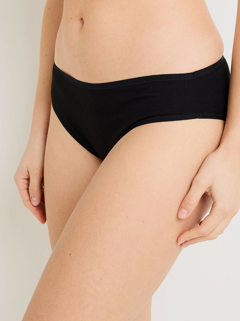 Lot culotte x3 coton bio Geraldine - RougeGorge Lingerie Noir - Kiabi