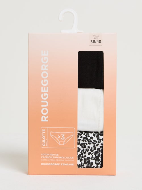 Lot culotte x3 coton bio Geraldine - RougeGorge Lingerie - Kiabi
