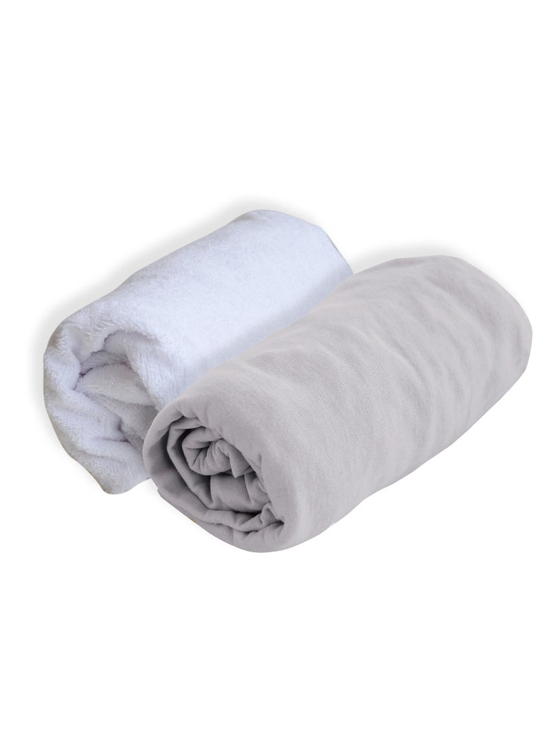 Lot d'1 alèse et 1 drap housse Gris perle - Kiabi
