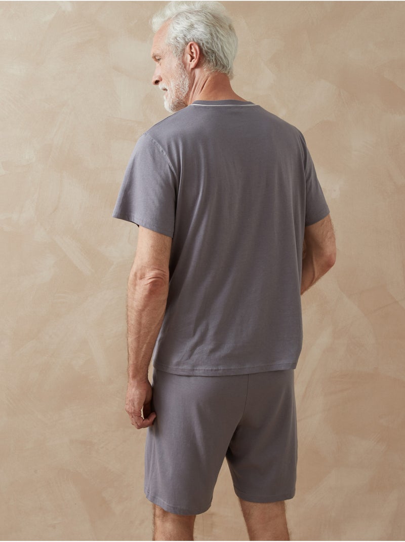 Lot de 1 pyjashorts à rayures en jersey - DAXON Bleu Gris - Kiabi