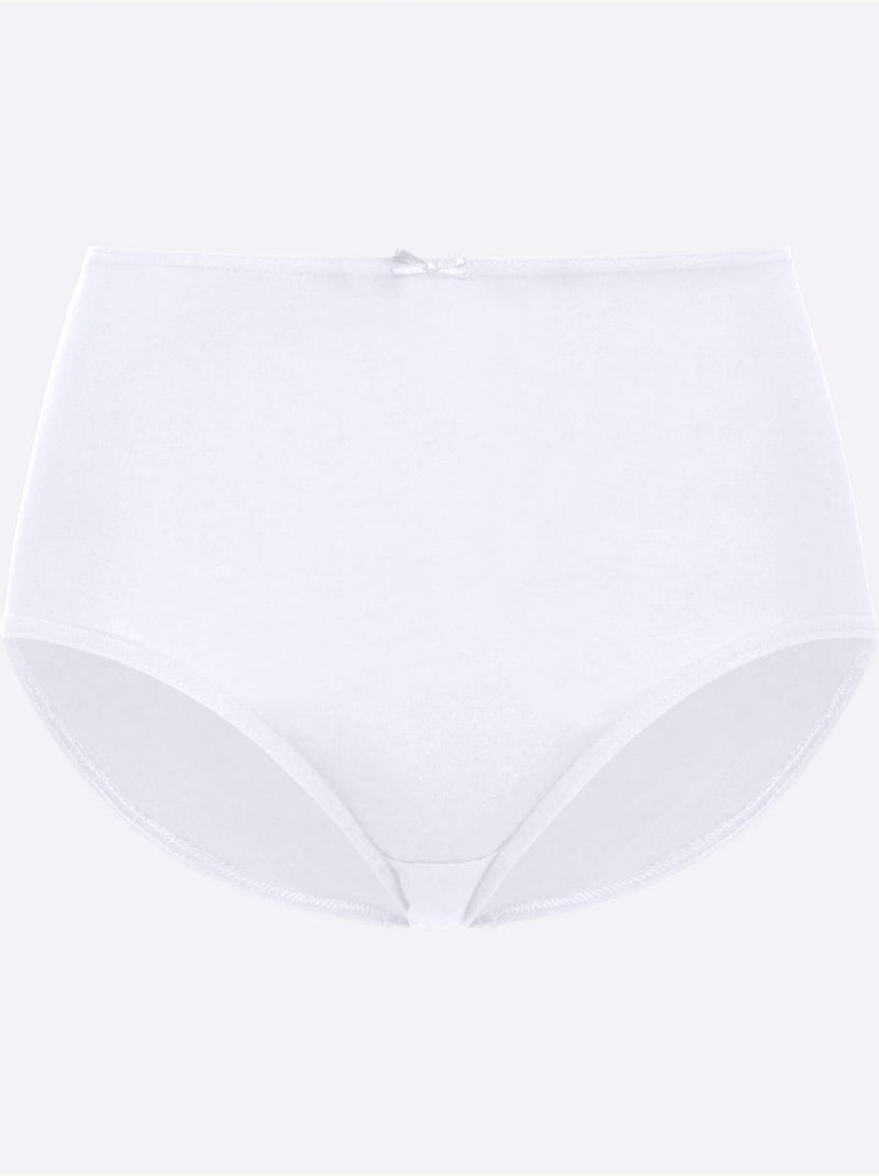 Lot de 10  - Slip Taille Haute Jersey Fin - Taille Standard - Witt Blanc - Kiabi