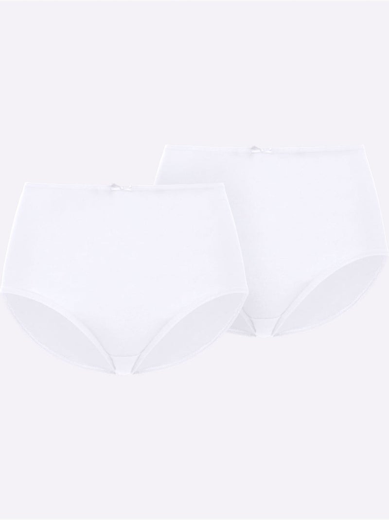 Lot de 10  - Slip Taille Haute Jersey Fin - Taille Standard - Witt Blanc - Kiabi