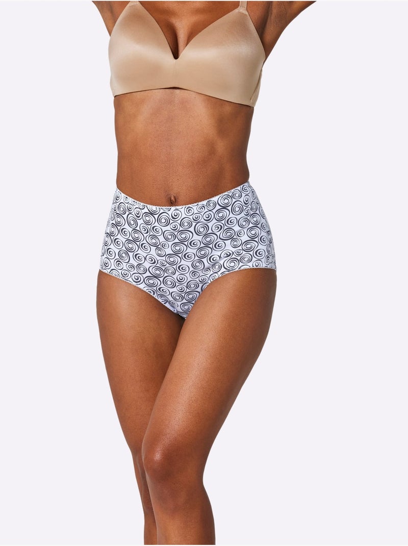 Lot de 10  - Slip Taille Haute Jersey Fin - Taille Standard - Witt Blanc Noir - Kiabi
