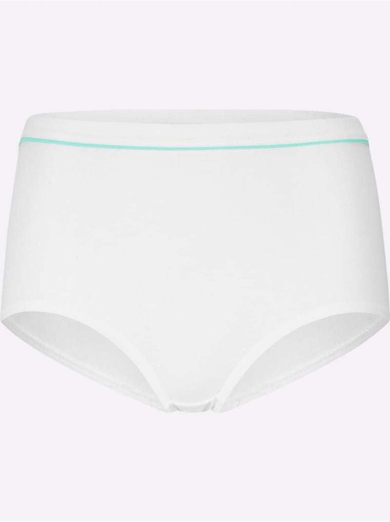 Lot de 10  - Slip Taille Haute Jersey Fin - Taille Standard - Witt Blanc - Kiabi