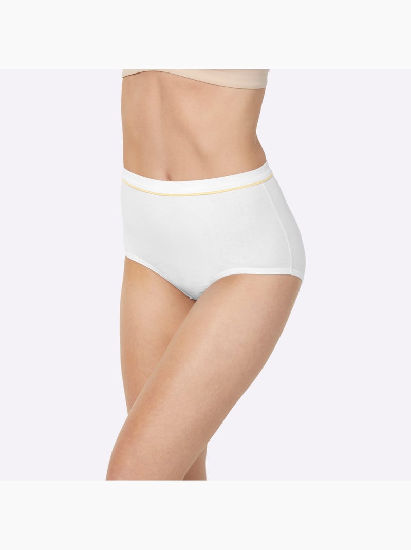 Lot de 10  - Slip Taille Haute Jersey Fin - Taille Standard - Witt Blanc - Kiabi