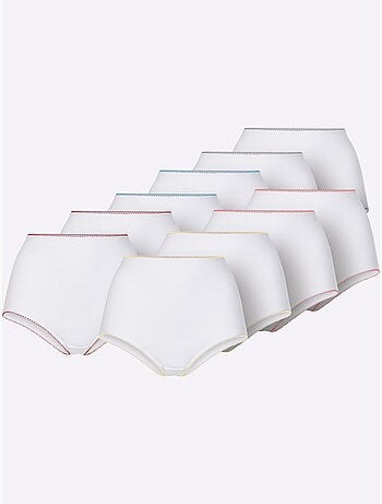Lot de 10 - Slip Taille Haute Jersey Fin - Taille Standard - Witt
