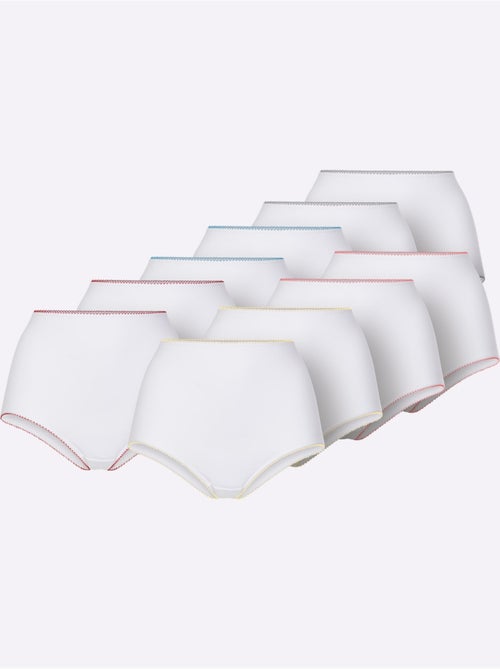 Lot de 10  - Slip Taille Haute Jersey Fin - Taille Standard - Witt - Kiabi