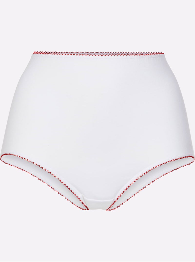 Lot de 10  - Slip Taille Haute Jersey Fin - Taille Standard - Witt Blanc - Kiabi