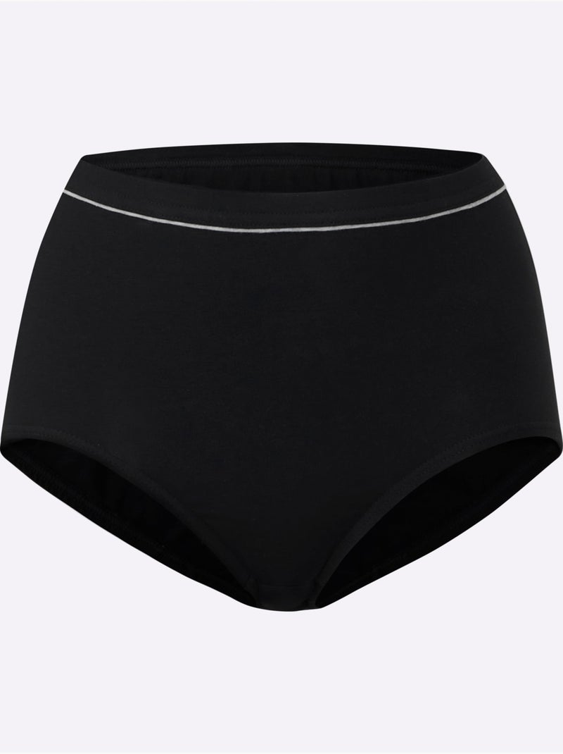 Lot de 10  - Slip Taille Haute Jersey Fin - Taille Standard - Witt Gris chiné - Kiabi