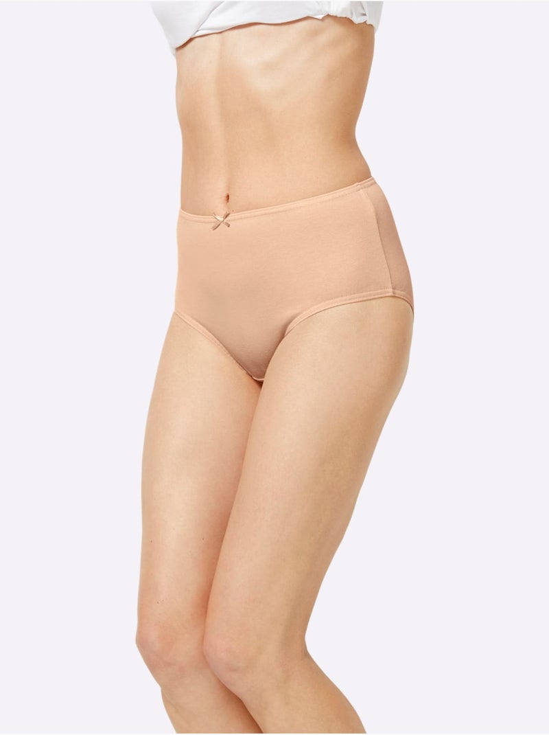 Lot de 10  - Slip Taille Haute Jersey Fin - Taille Standard - Witt Multicolore - Kiabi