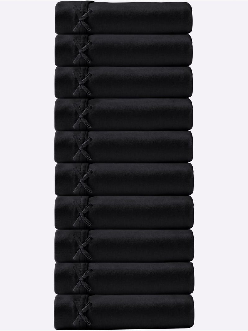 Lot de 10  - Slip Taille Haute Jersey Fin - Taille Standard - Witt Noir - Kiabi