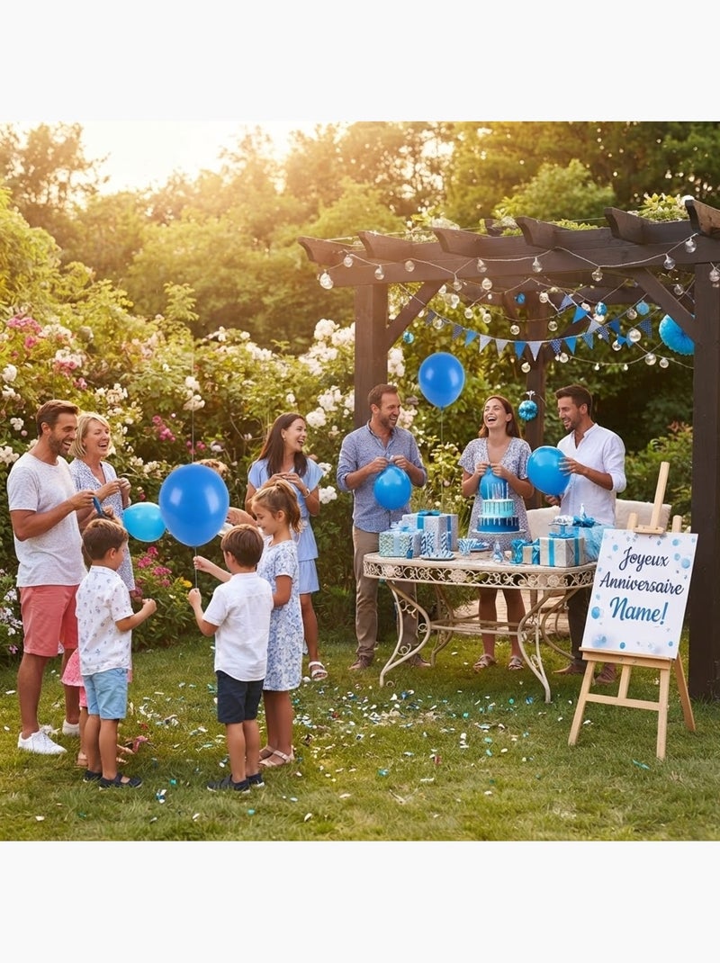 Lot de 10 ballons gonflables uni Bleu roi - Kiabi