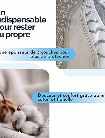 Lot de 10 bavoirs bébé pour épaule 100% coton - Monsieur Bébé