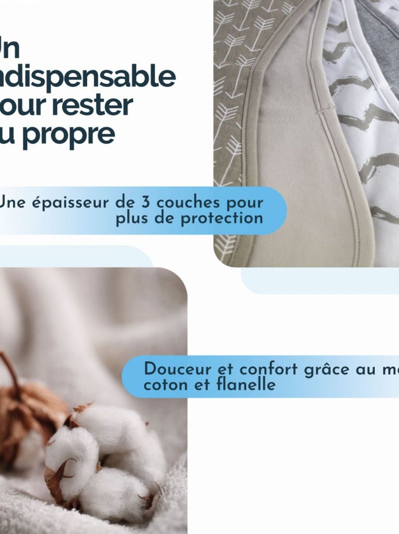 Lot de 10 bavoirs bébé pour épaule 100% coton - Monsieur Bébé Multicolore - Kiabi