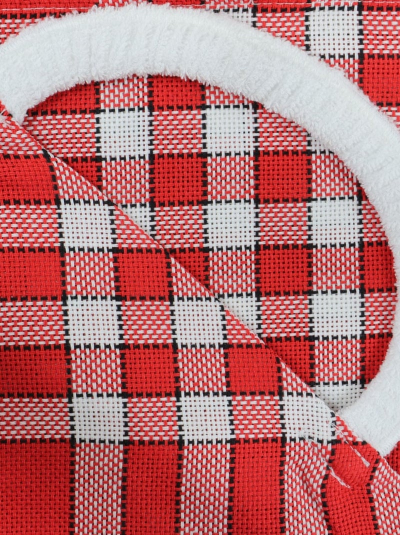 Lot de 10 bavoirs coton carreaux vichy CLEAN Rouge - Kiabi