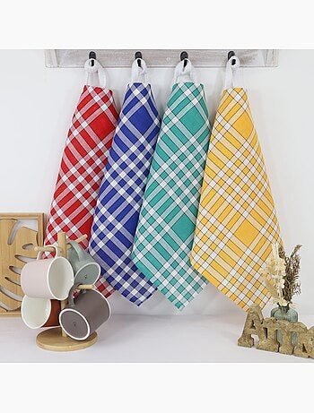 Lot de 10 bavoirs coton carreaux vichy CLEAN