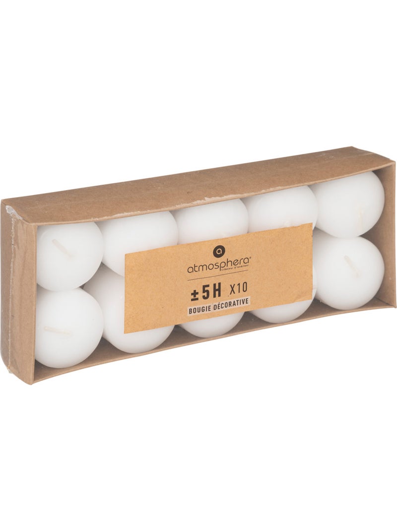 Lot de 10 bougies MANY Blanc - Kiabi