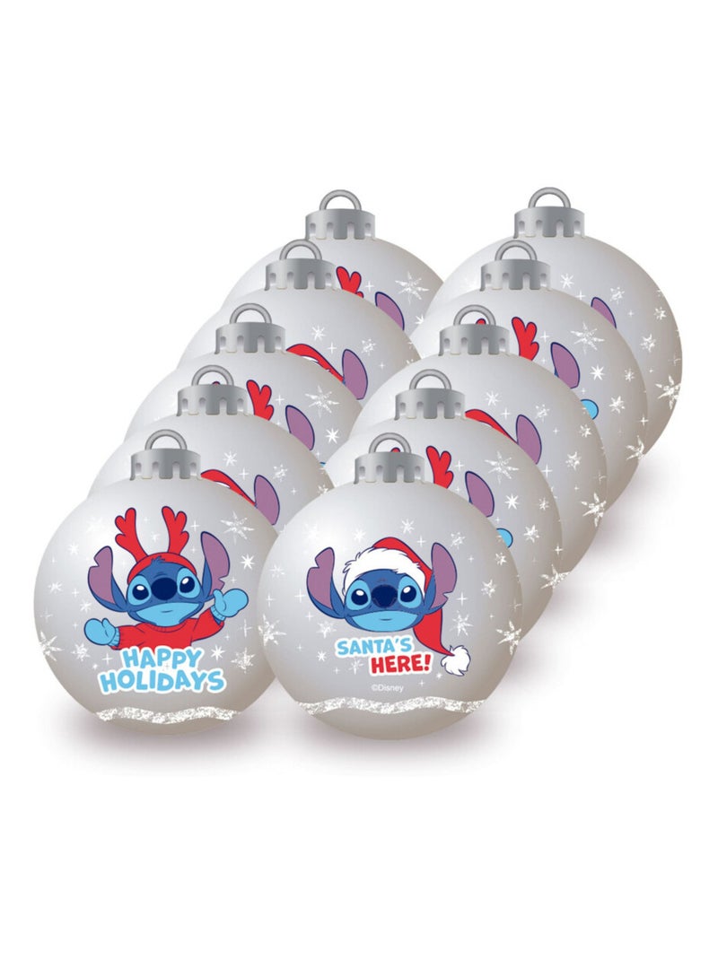 Lot de 10 Boules de Noël - Disney Lilo & Stitch Multicolore - Kiabi