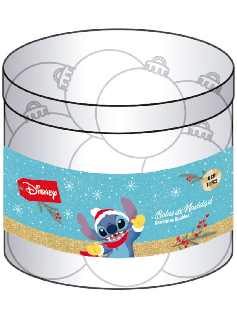 Lot de 10 Boules de Noël - Disney Lilo & Stitch Multicolore - Kiabi