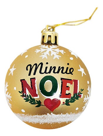 Lot de 10 Boules de Noël - Disney Minnie - Or / Dorée - 6 cm