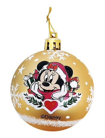 Lot de 10 Boules de Noël - Disney Minnie - Or / Dorée - 6 cm