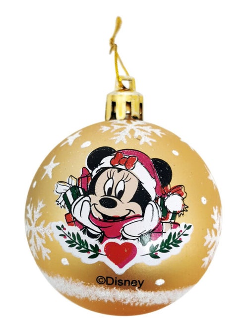 Lot de 10 Boules de Noël - Disney Minnie - Or / Dorée - 6 cm - Kiabi